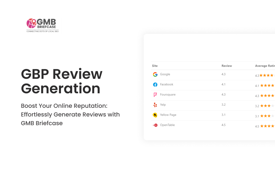 Genera facilmente recensioni con GMB Briefcase